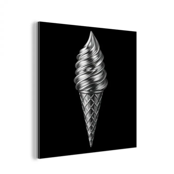 Softijs - Realistisch - Futuristisch aluminium wit klein -3d