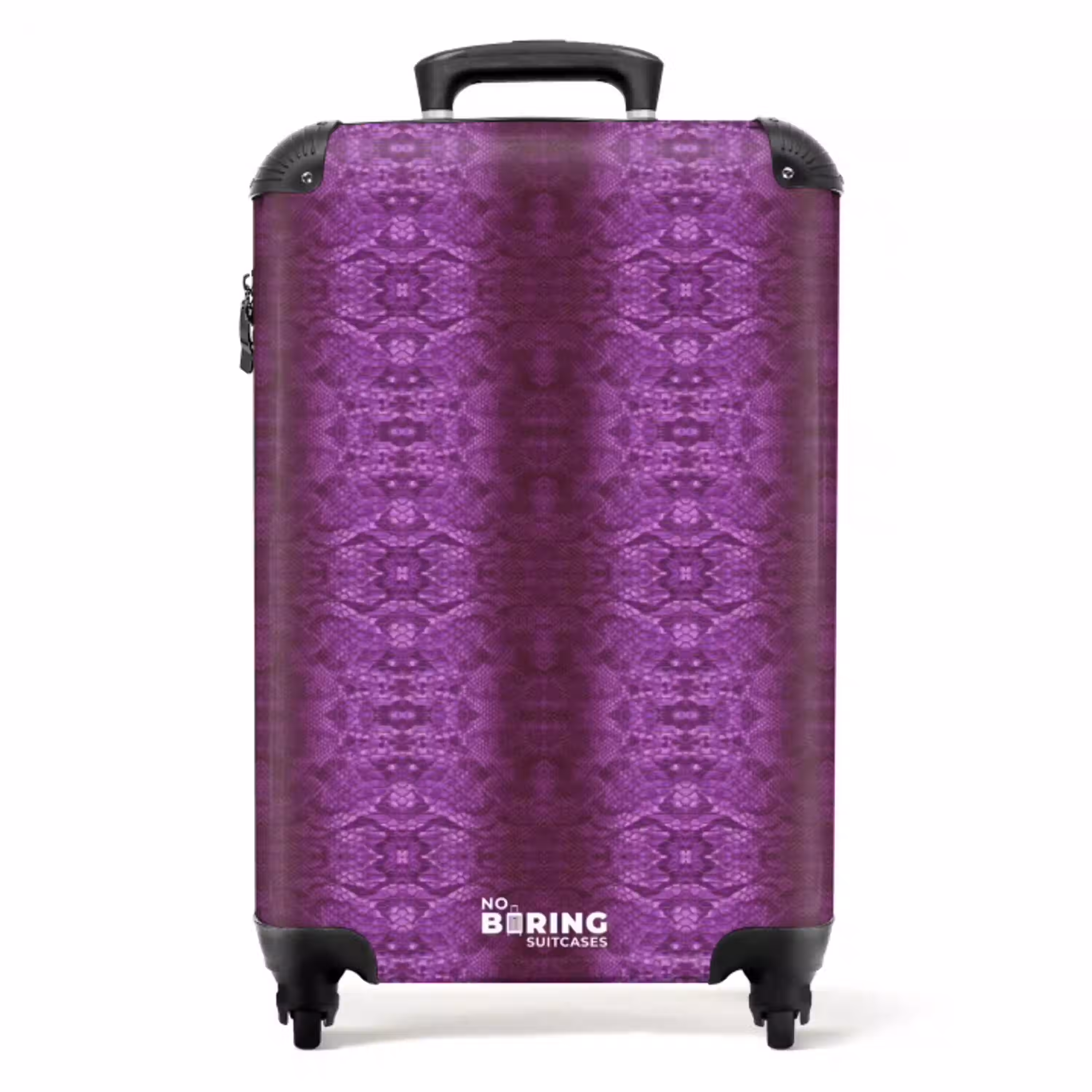Dieppaars slangenhuid met symmetrische schubstructuur NBS - Handbagage koffer - Volwassenen Unisex middel -productfoto_recht
