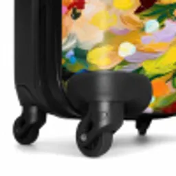 Schilderij - Olieverf - Bloemen - Regenboog NBS - Handbagage koffer - Unisex middel -wiel