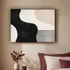 Abstract - Japandi - Beige - Modern Textielframe zwart klein -sfeer1