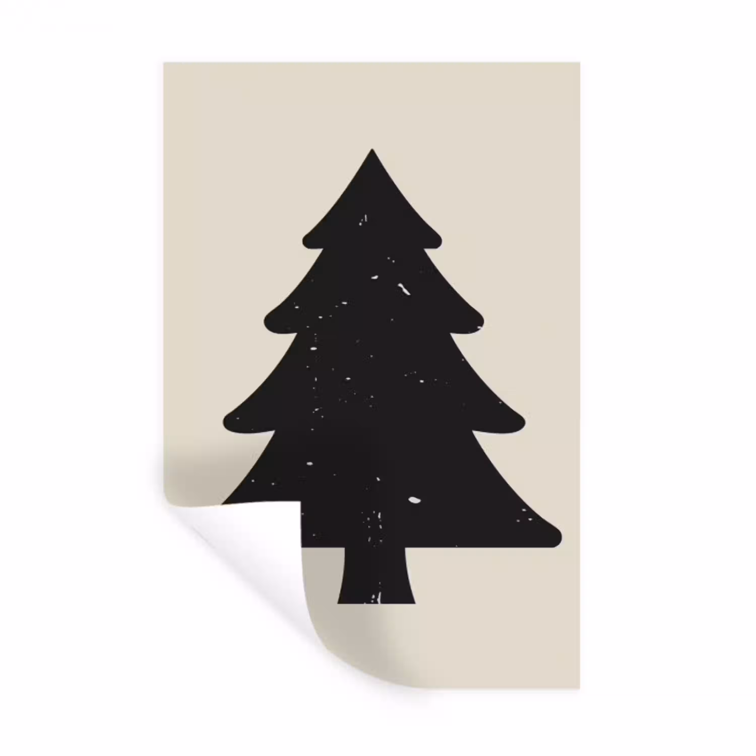 Kerstboom - Zwarte kerstboom - Boom - Japandi Muursticker klein -3d