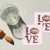 Tekst - Love - Pantervacht - Lichtroze onderzetter kurk middel -sfeer4
