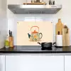 Oranje - Theepot - Bloemen - Bladeren Inductie beschemer met haakjes klein -sfeer2