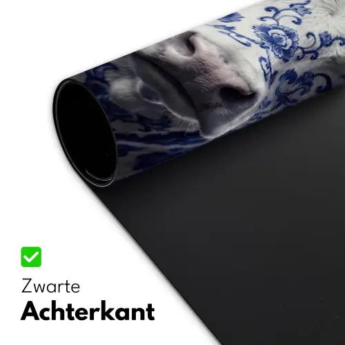Koe - Delfts - Blauw - Artistiek Muismat XXL klein -sfeer2