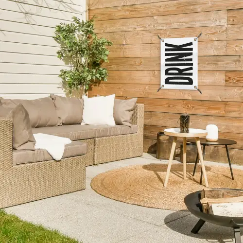 Drink - Zwart - Wit - Decoratie tuinposter los doek klein -sfeer4