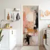 Kunst - Abstract - Beige - Verf deurposter klein -sfeer5