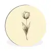 Illustratie - Tulp - Zwart Wandcirkel aluminium klein -3d
