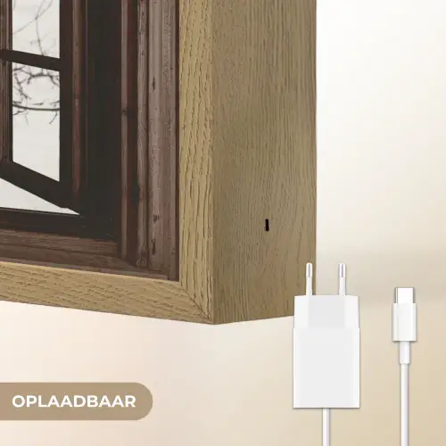Schotse Hooglander - Sneeuw - Natuur - Dieren - Doorkijk - Winter Light Box met batterij (Wandlamp) middel -USP_websiteoplaadbaarNL