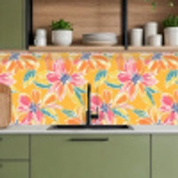 Textuur - Bloemen - Kleurrijk keuken achterwand 2 middel 871 -sfeer3