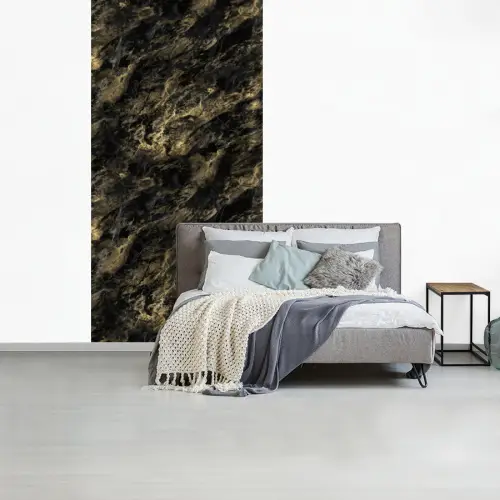 Marmer - Zwart - Goud fotobehang vinyl groot 64 -slaapkamer