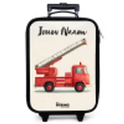Brandweerwagen - Getekend - Rood Kinderkoffer - Zwart klein -zzz_website3d