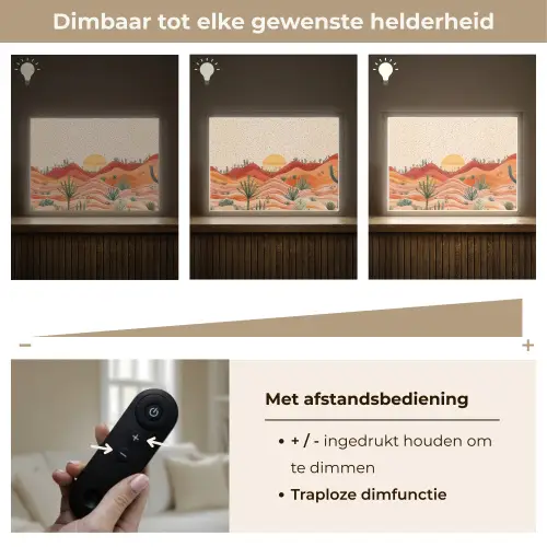 Landschap - Heuvels - Zonsondergang Light Box met batterij (Wandlamp) middel -USP_dimbaarNL