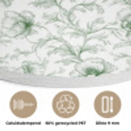 Bloemen - Getekend - Groen Akoestische PET Vilt - Rond klein 838 -closeup_NL