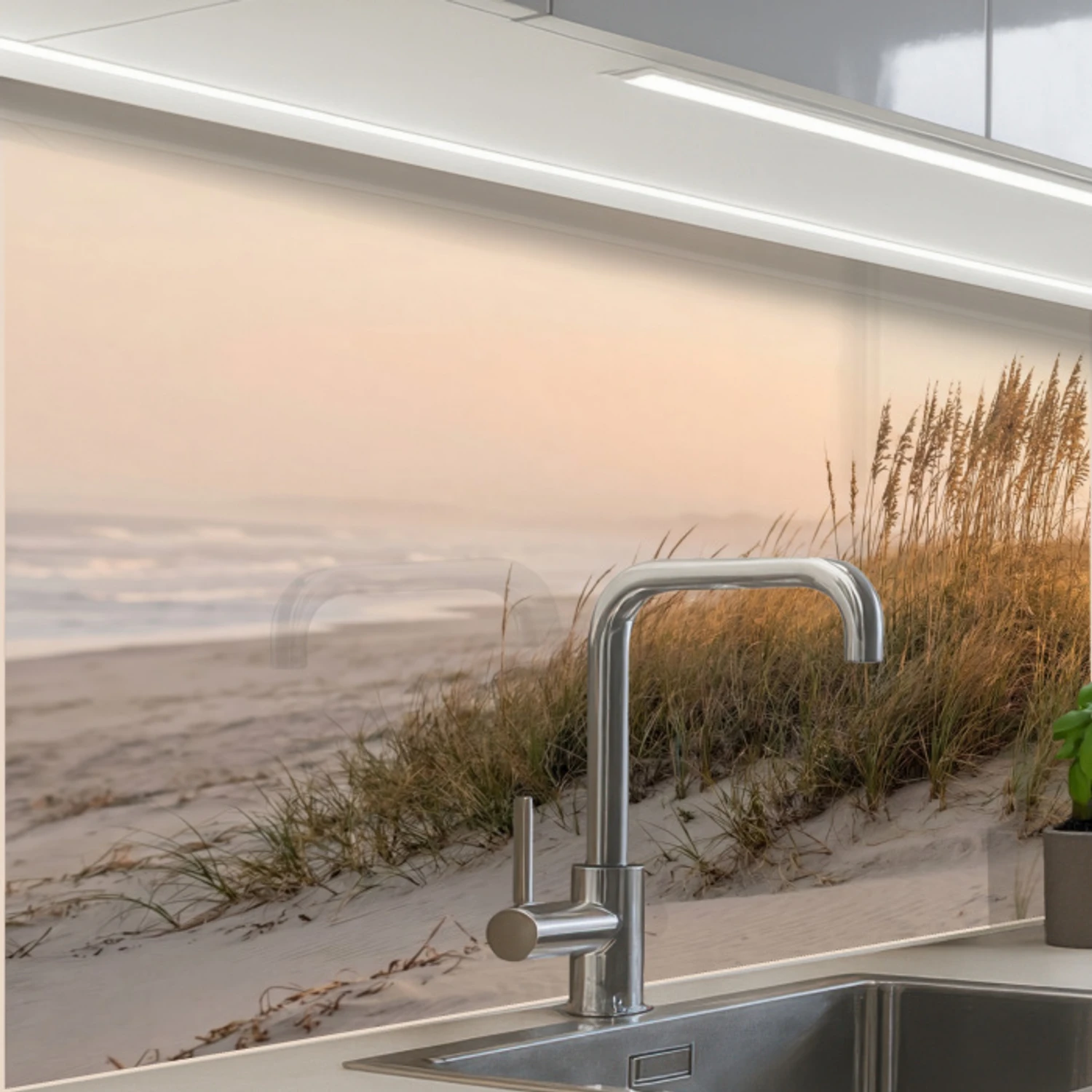 Duinlandschap - Zonsondergang - Strand keuken achterwand 2 middel -zzzz3d_schuin