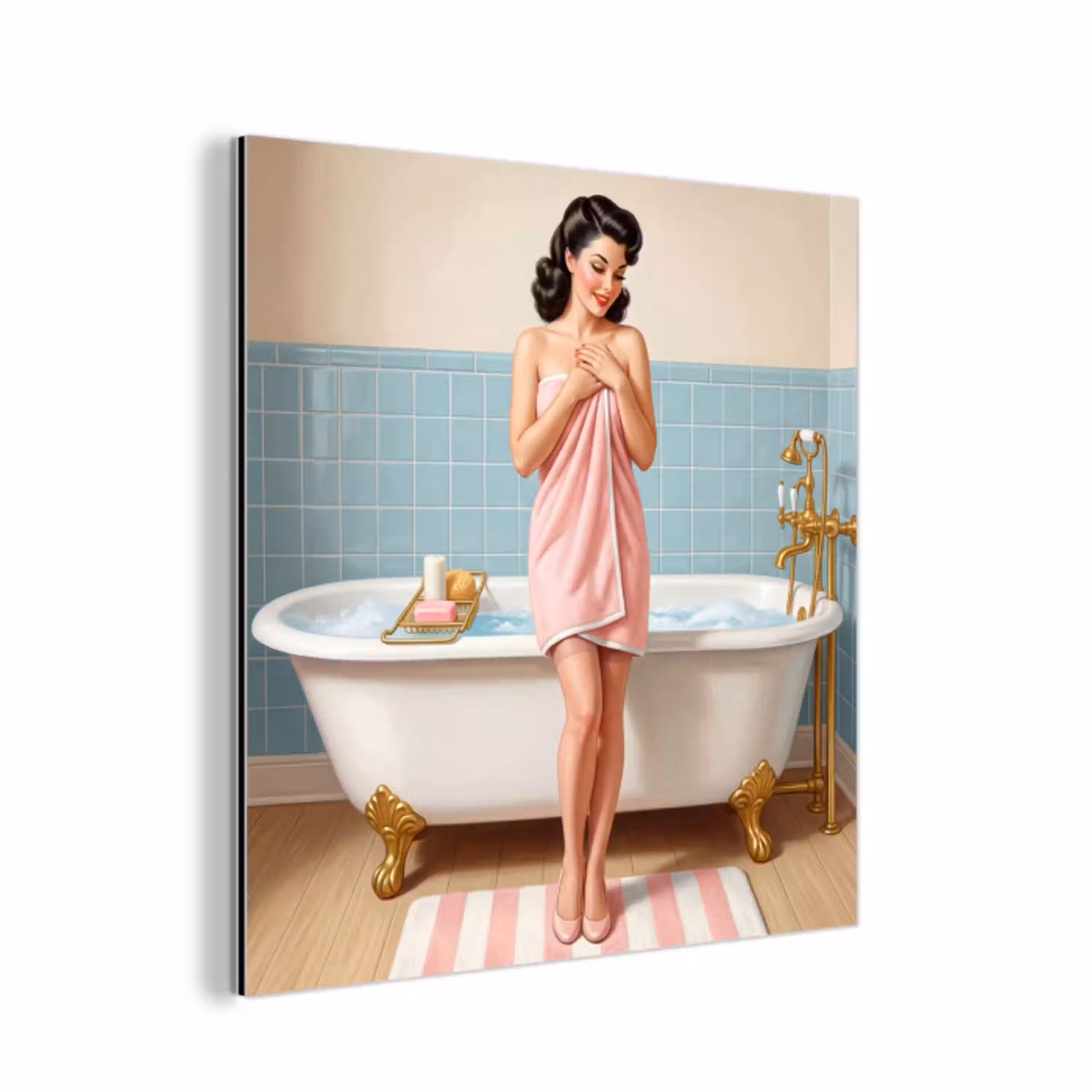Badkamer - Vrouw - Roze aluminium wit klein -3d