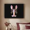 Kreeft - Roze - Zacht - Zwart Textielframe zwart klein -sfeer1