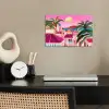 Stad - Roze - Palmbomen poster papier klein -sfeer1