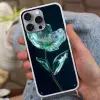 Bladeren - Bloem - Glazen - Donkerblauw Hoesje iPhone 16 Pro Max met koord klein -sfeer3