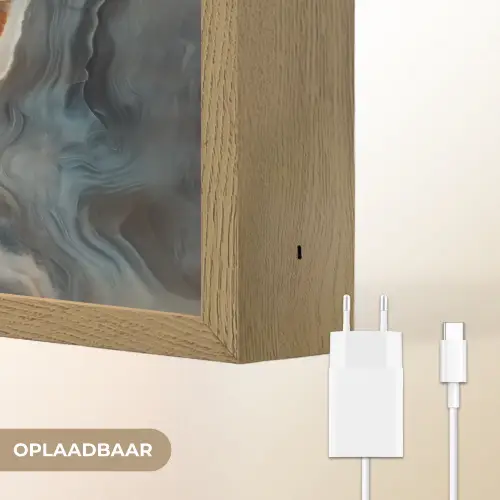 Cirkel - Ringen - Steen - Tinten Light Box met batterij (Wandlamp) middel -USP_websiteoplaadbaarNL