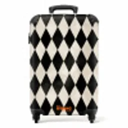 Klassiek - Patroon - Zwart NBS - Handbagage koffer - Volwassenen Unisex middel -productfoto_recht