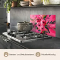 Bloemen - Verf - Roze keuken achterwand spatscherm klein -usp_DE