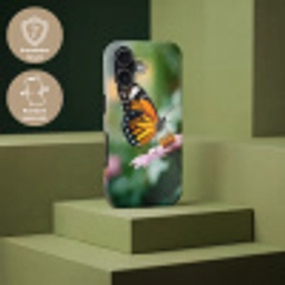 Roze bloemen - Vlinder - Zachte focus Toughcase MagSafe Apple iPhone 17 klein -USP_PrintM_DE