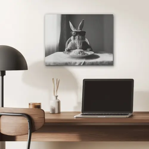 Konijn - Bunny - Zonnebril - Tafelkleed - Pasta - Schattig PET vilt klein -sfeer5