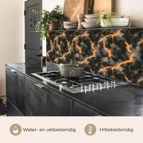 Oranje - Bliksem - Wolken keuken achterwand 2 middel 871 -usp_NL