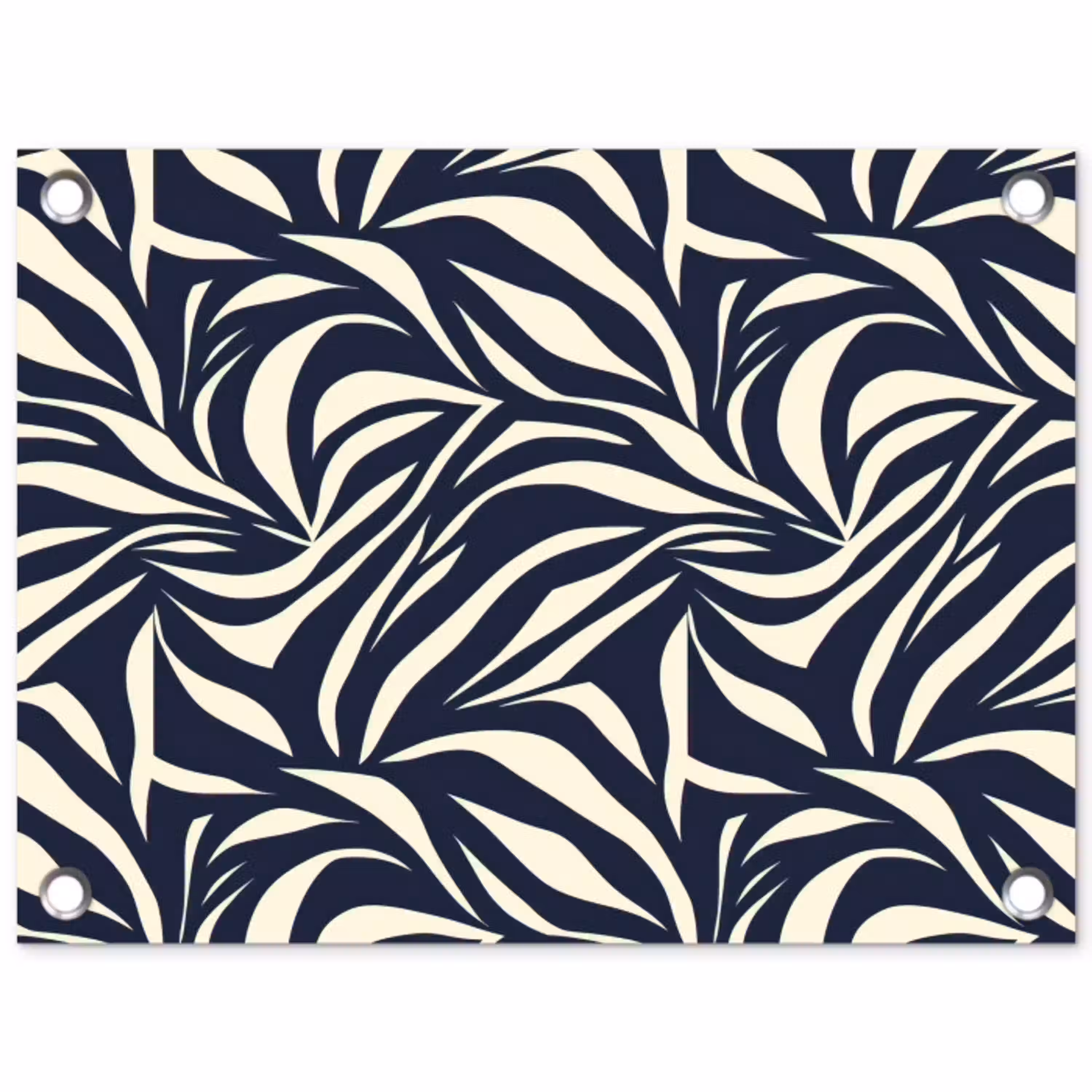 Bladvormen - Blauw - Patroon - Wit tuinposter los doek klein 239 -3d