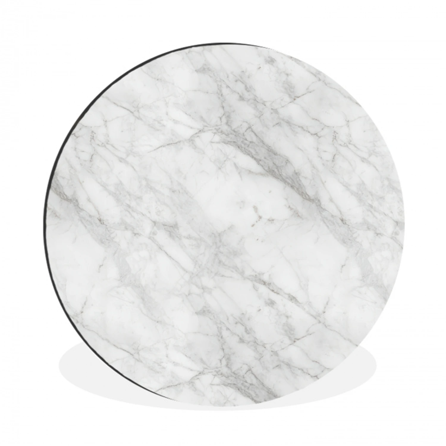 Klassiek - Marmer - Grijs Wandcirkel aluminium klein 190 -3d