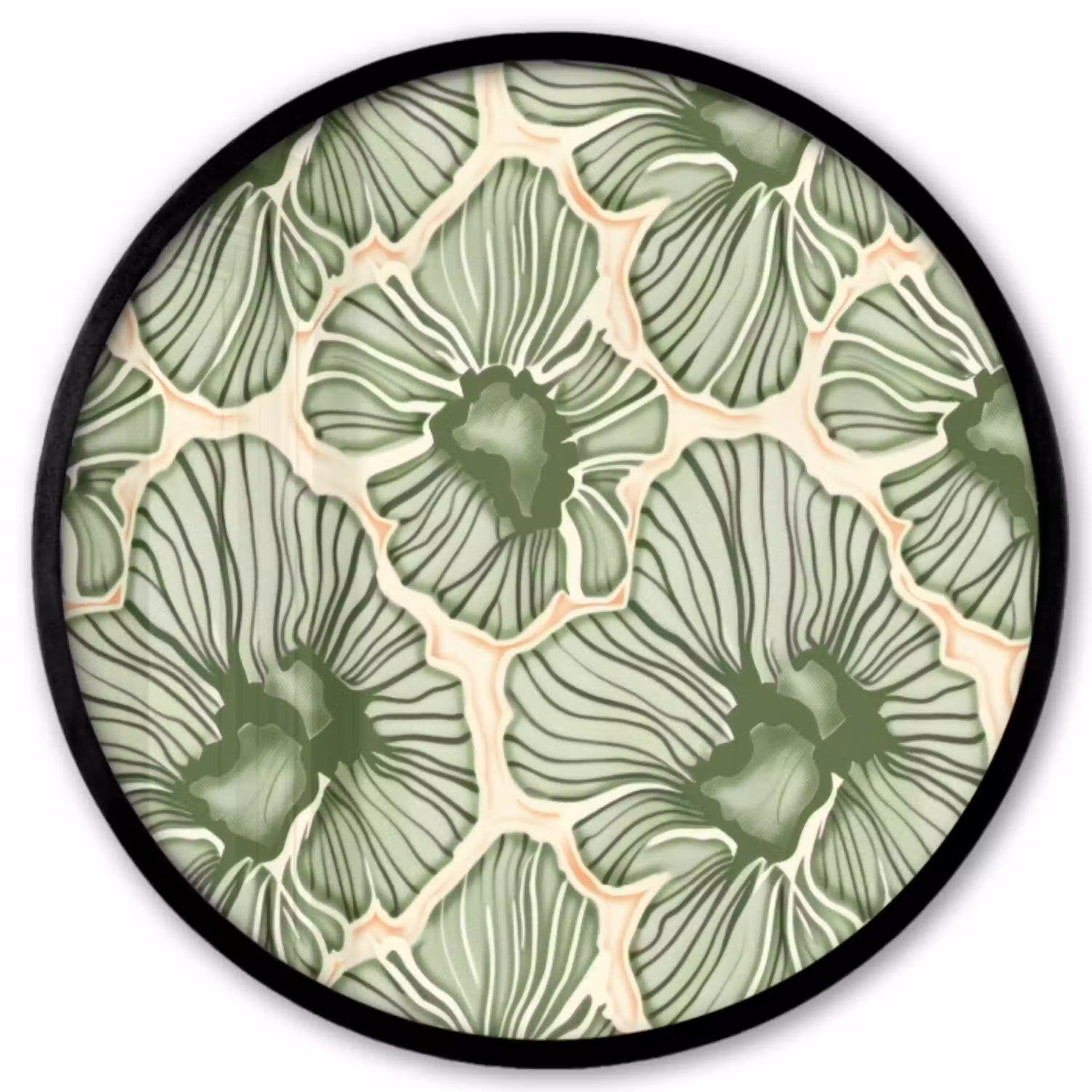 Groen - Botanisch - Bloemen - Organisch - Patroon Fotolijst rond zonder passe partout klein 856 -3d
