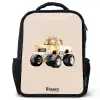 Gele monstertruck op een beige achtergrond Rugzak - Zwart middel -3d
