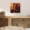 Vrouw - Bloemen - Papegaai - Schilderachtig aluminium wit klein -sfeer3