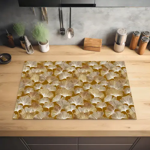 Ginkgo - Bladeren - Goud Inductie beschermer vinyl 3mm klein 276 -sfeer5