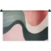 Abstract - Golven - Sierlijk - Roze Wandkleed katoen klein -zz3d