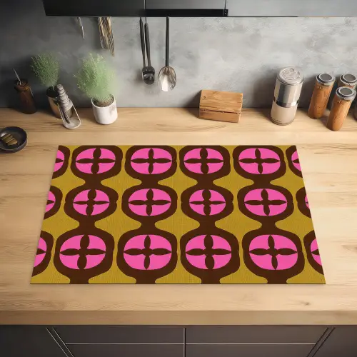 Modern - Patroon - Roze Inductie beschermer vinyl 3mm klein 276 -sfeer5