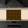Bruin - Bloemen - Goud keuken achterwand spatscherm klein 900 -sfeer1