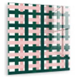 Vlechtpatroon - Groen - Roze - Grafisch plexiglas 5mm klein 11 -zzzproduct_nieuw