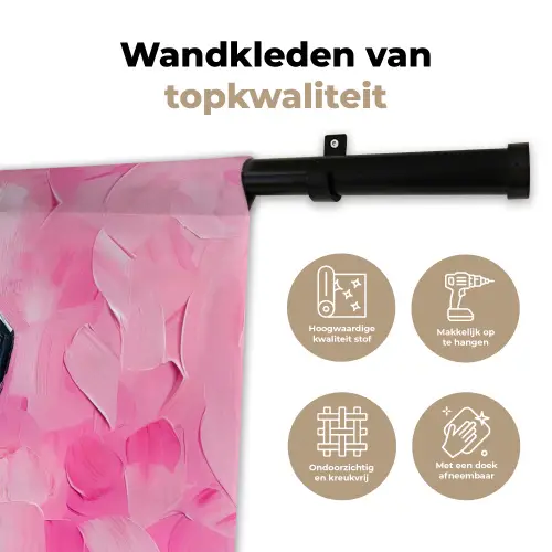 Roze - Verf - Coffee Wandkleed katoen klein -sfeer2