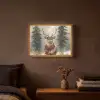Winter - Bos - Rendier - Donker Light Box met batterij (Wandlamp) middel -sfeer4