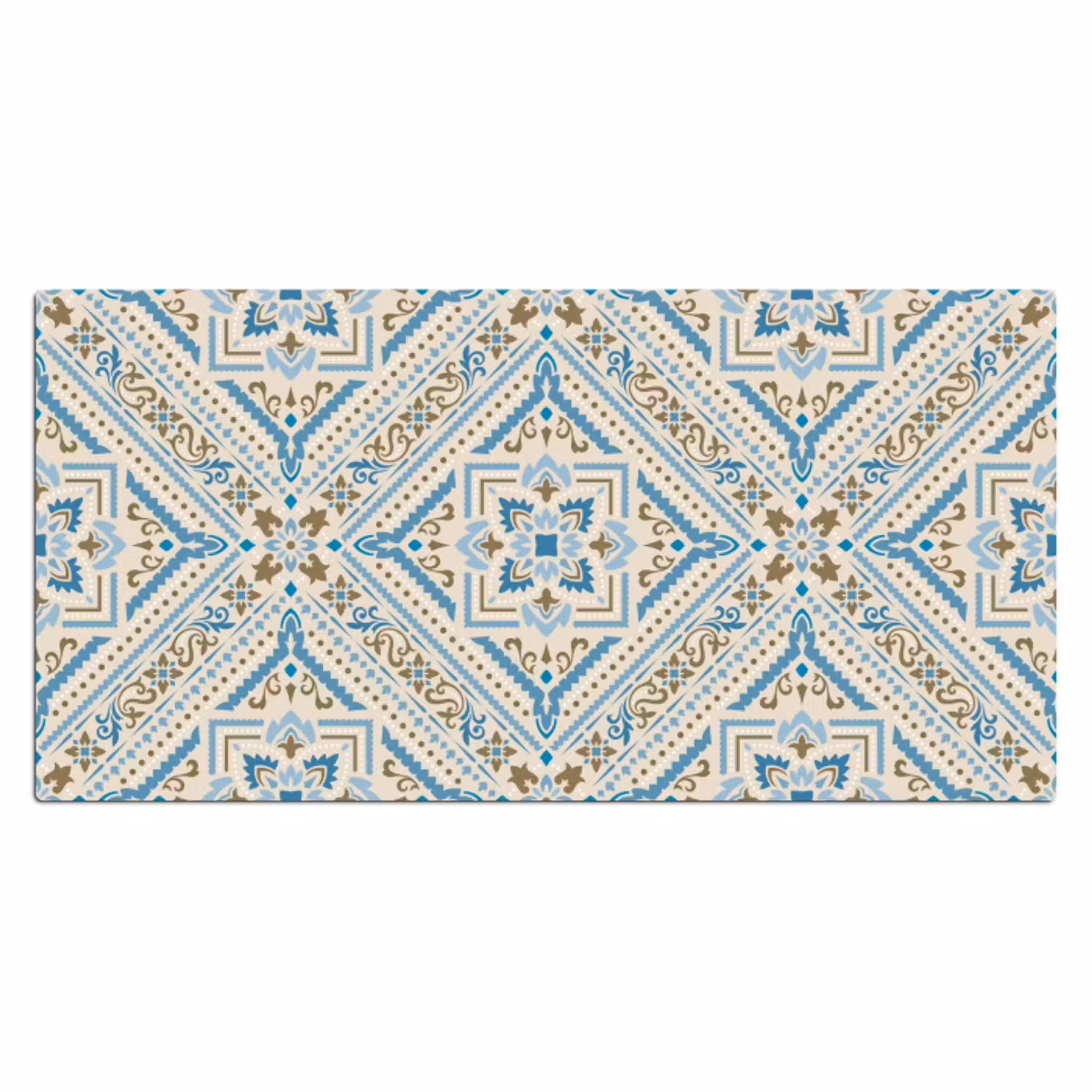 Perzisch Tapijt - Vloerkleed - Patronen - Blauw Muismat XXL klein -3d_leeg
