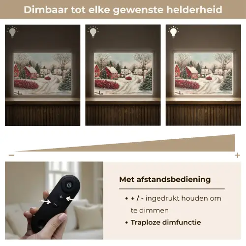 Kerstsfeer - Landelijk - Rood Light Box met batterij (Wandlamp) middel -USP_dimbaarNL
