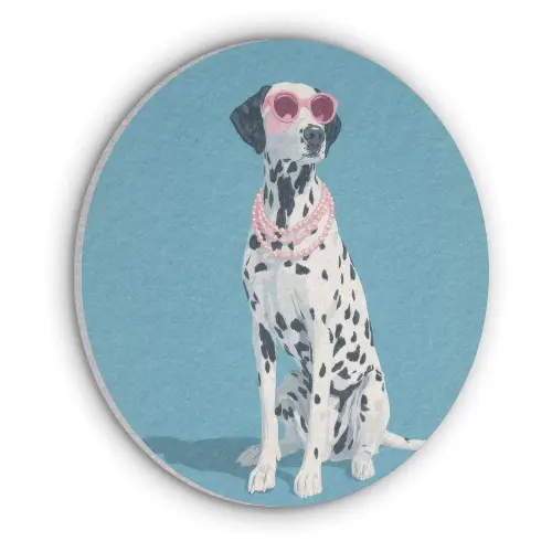 Dalmatiër - Zonnebril - Blauw Akoestische PET Vilt - Rond klein -3d