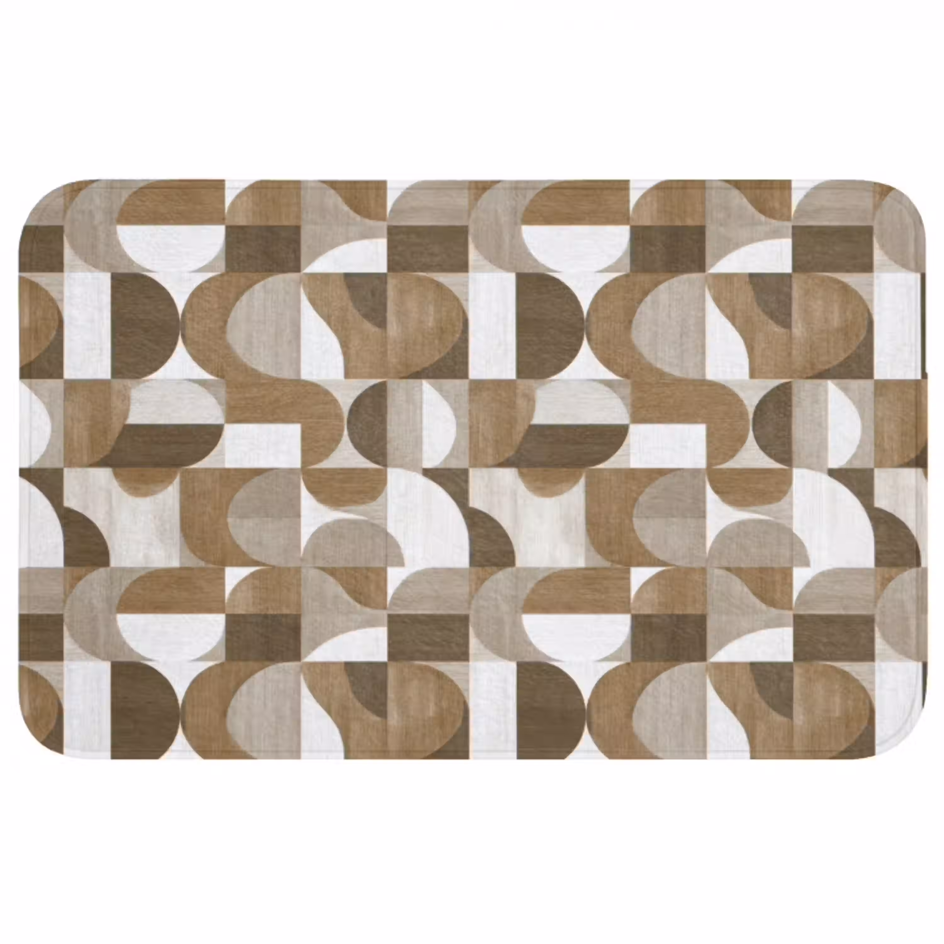 Abstract - Retro - Bruin Badmat middel 997 -3d