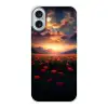 Landschap - Zonsondergang - Bloemenveld Apple iPhone 16 Plus klein -3d
