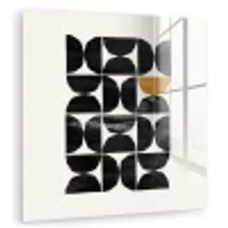 Modern - Halve cirkel - Goud - Zwart plexiglas 5mm klein -zzzproduct_nieuw