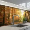 Bos - Herfst - Zon - Landschap - Natuur - Bomen - Bladeren keuken achterwand 2 middel -3d_schuin