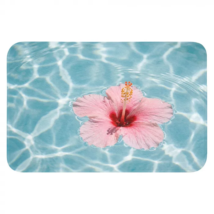 Hibiscus - Water - Roze WCmat klein -3d