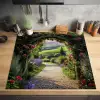 Doorkijk - Tuinboog - Bloemen - Natuur - Pad Inductie beschermer vinyl 3mm middel -sfeer5