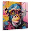 Graffiti - Chimpansee - Aap - Bril - Kleurrijk plexiglas 5mm klein -zzzproduct_nieuw